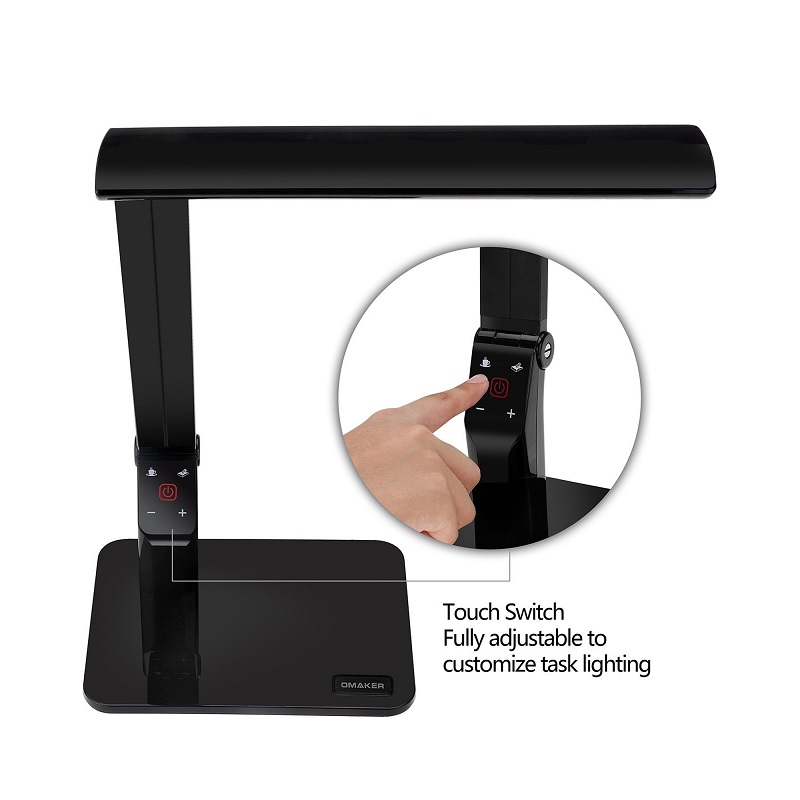 1689 USB Dimmable Modern Black Folding Coffee Étterem Hajtható Led Desk Light CC Asztali lámpa